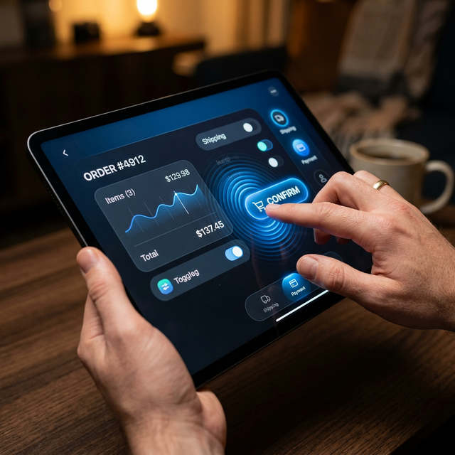 Teclado usado para navegar por un formulario accesible con estados de foco visibles.